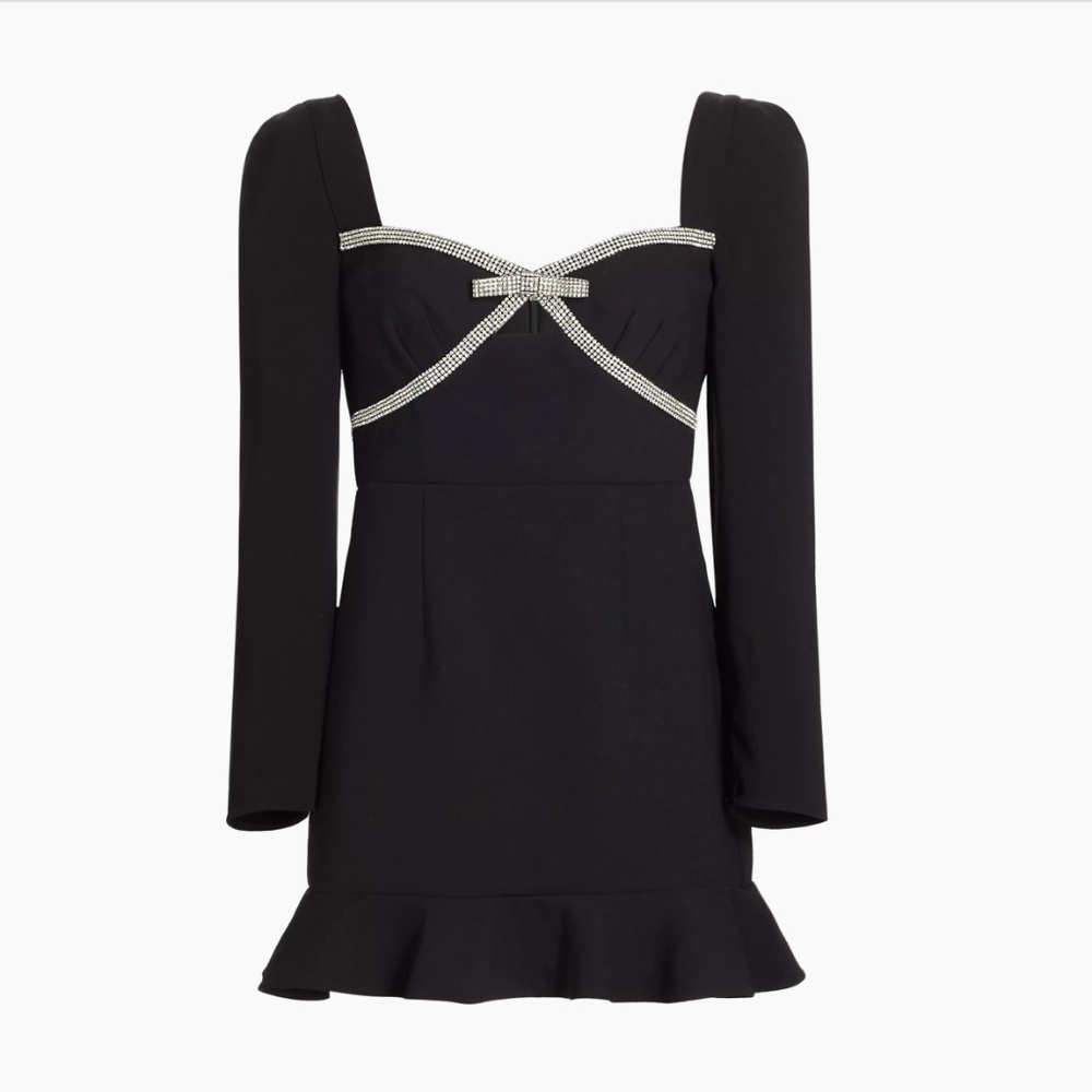 Self-Portrait  Diamante Bow Minidress